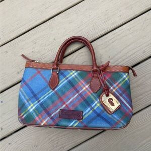 Dooney & Bourke Multicolor Tartan Plaid Satchel Bag, Size: 14” W, 7.5”H, 4”W
